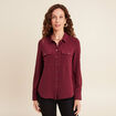 Chemise manches longues bordeaux femme