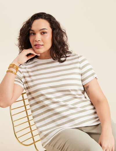 T-shirt manches courtes vert femme