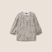 Blouse droite col rond manches 3/4 blanc femme