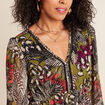 Robe évasée fluide vert femme