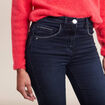 Jean ajusté taille haute denim brut femme