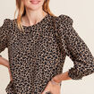 Blouse manches 3/4 noir femme
