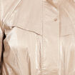 Parka courte métallisée beige femme