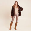 Pull cachemire col montant sable femme