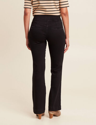 Pantalon bootcut à pont noir femme