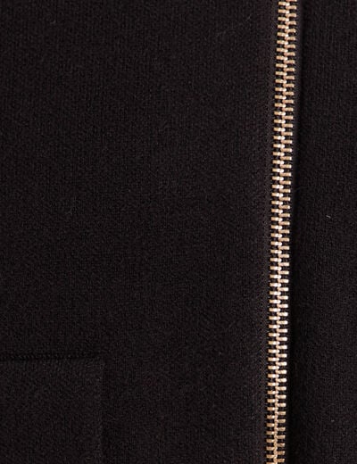 Gilet doubl&eacute; col chemise noir femme