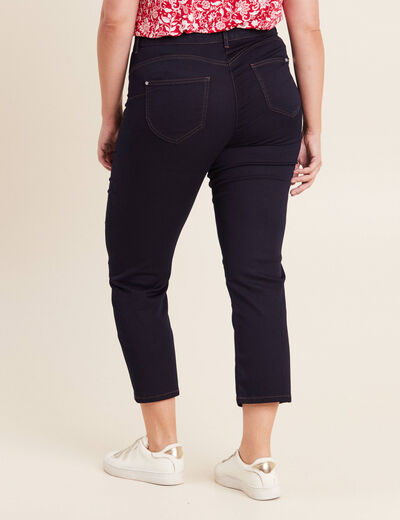 Jean droit taille haute 7/8ème denim brut femme