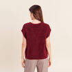 Gilet droit mi-long col v bordeaux femme