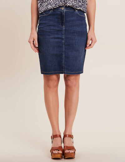 Jupe droite denim brut femme