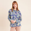 Chemise manches longues bleu femme