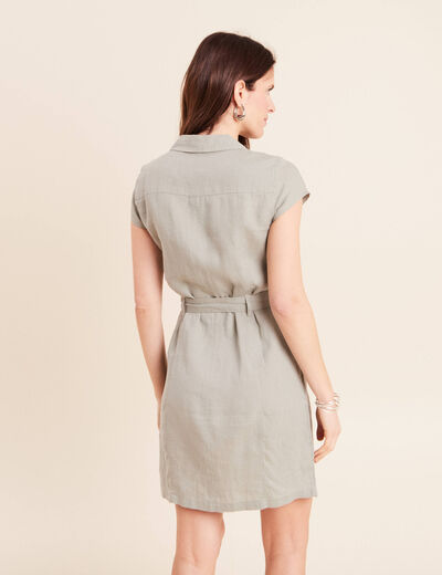Robe droite zipp&eacute;e vert clair femme