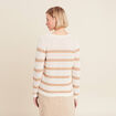 Pull manches longues ajouré blanc femme