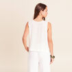 Blouse sans manches fluide ecru femme