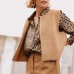 Gilet sans manches marron femme