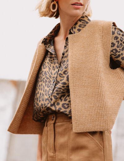 Gilet sans manches marron femme