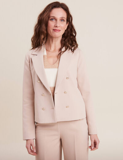 Veste tailleur courte sable femme