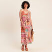 Robe fluide &eacute;vas&eacute;e &agrave; fines bretelles rose femme