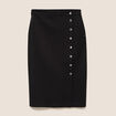 Jupe en maille doubl&eacute;e noir femme