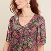 Robe évasée sequins multicolore femme