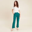 Pantalon flou cargo 7/8&egrave;me vert femme