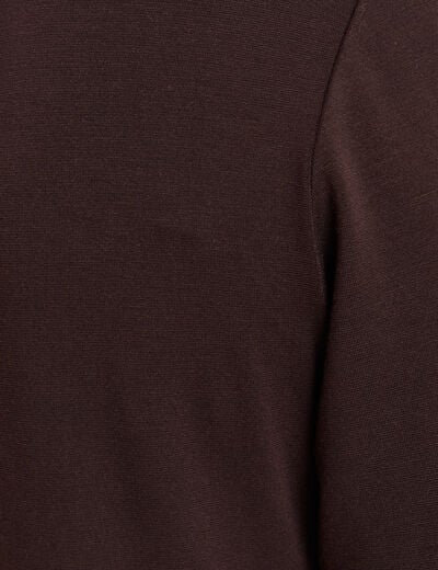 T-shirt thermo-douceur manches longues marron fonc&eacute; femme
