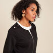 Gilet droit court manches longues noir femme