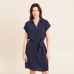 Robe droite courte manches courtes bleu marine femme