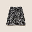 Jupe trap&egrave;ze r&eacute;versible noir femme