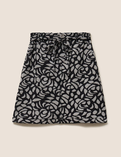 Jupe trap&egrave;ze r&eacute;versible noir femme