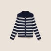 Gilet r&eacute;versible en maille bleu femme