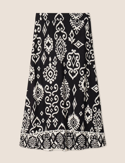 Jupe fluide taille standard noir femme