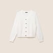 Gilet col V &agrave; sequins ecru femme
