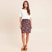 Jupe droite r&eacute;versible multicolore femme