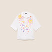 Chemise ample manches 3/4 col chemise blanc femme