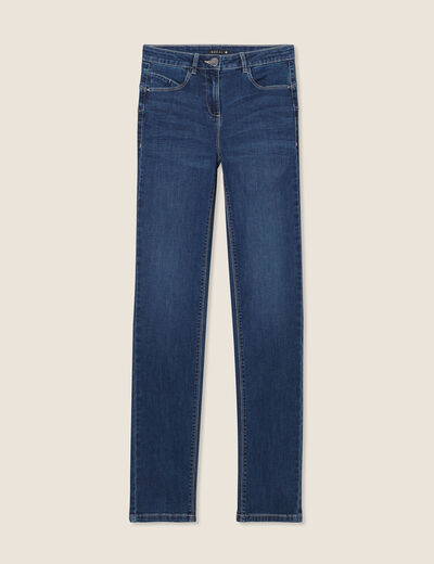 Jean ajusté taille standard long denim brut femme