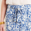 Jupe midi droite bleu femme