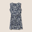 Robe droite courte sans manches col v bleu femme