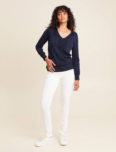 Pantalon magique Le L&eacute;ger coupe ajust&eacute;e blanc femme