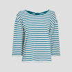 T-shirt manches 3/4 vert canard femme