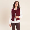 Gilet sans manches bouclette poches bordeaux femme