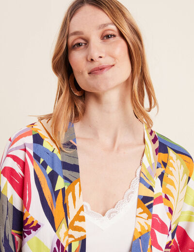 Kimono manches longues multicolore femme