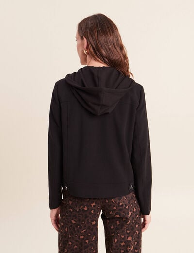 veste cintr&eacute;e doubl&eacute;e avec capuche noir femme
