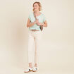 Pantalon droit velours ivoire femme