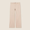 Pantalon flare 7/8&egrave;me beige femme