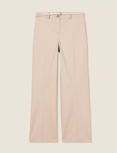 Pantalon flare 7/8ème beige femme