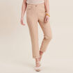Pantalon carotte 7/8ème beige femme
