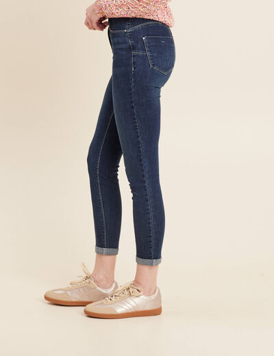 Jeans ajusté taille standard 7/8ème denim brut femme