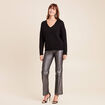 Pull en cachemire col v noir femme