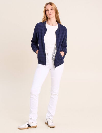 Gilet r&eacute;versible esprit bomber blanc femme