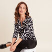 Blouse manches 3/4 noir femme